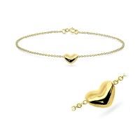 Gold Plated Heart Silver Bracelets BRS-89-GP